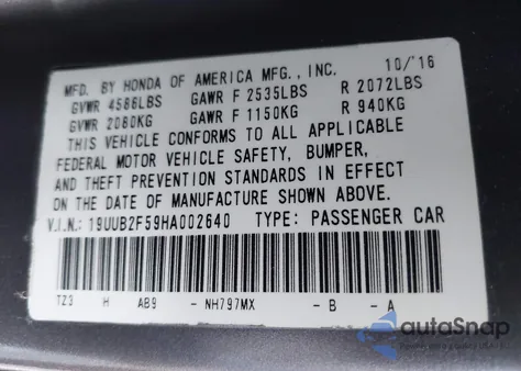 2017 Acura Tlx Technology Package z USA, uszkodzony, nr VIN 19UUB2F59HA002640